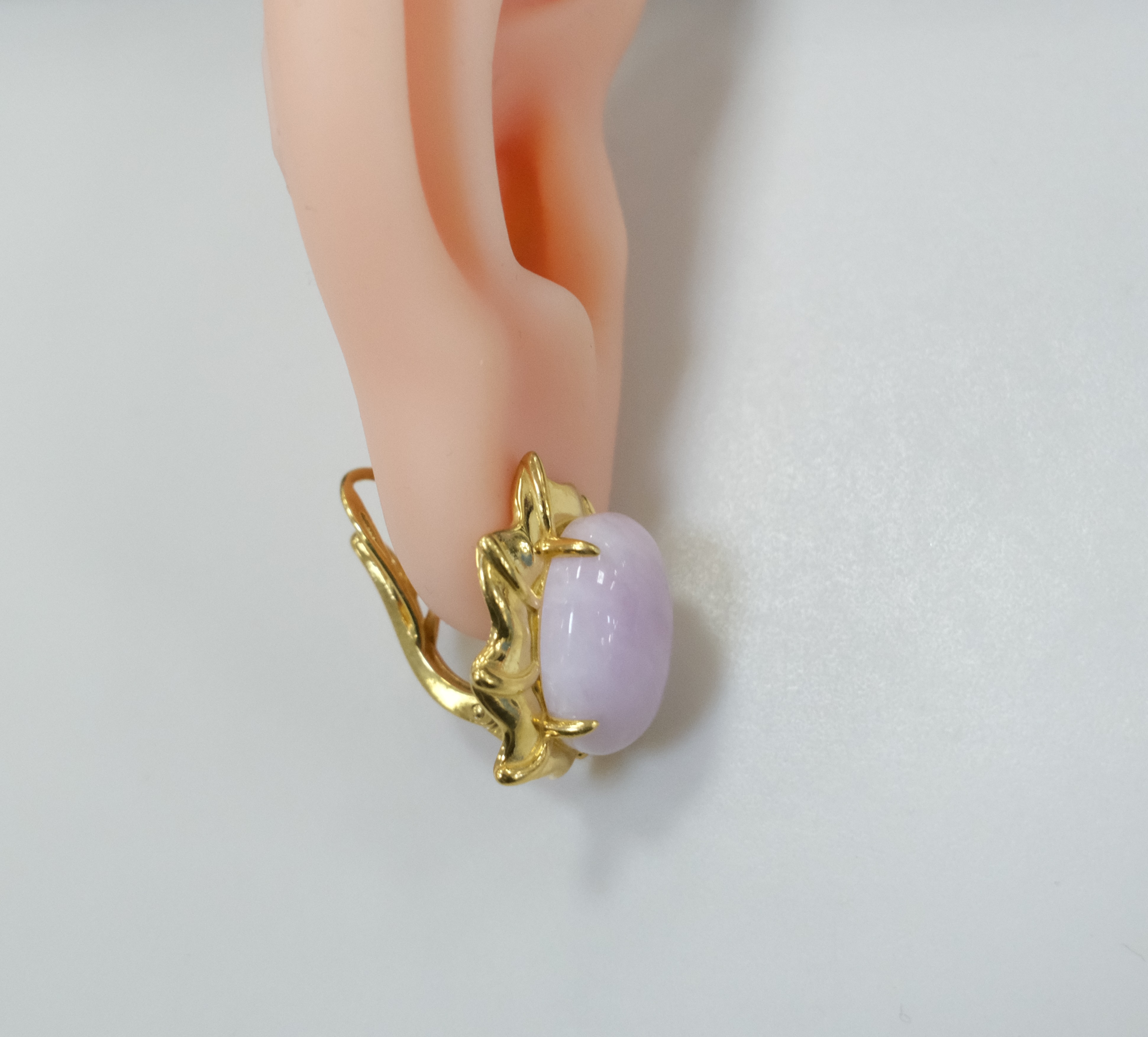 Серебряные серьги с кунцитами